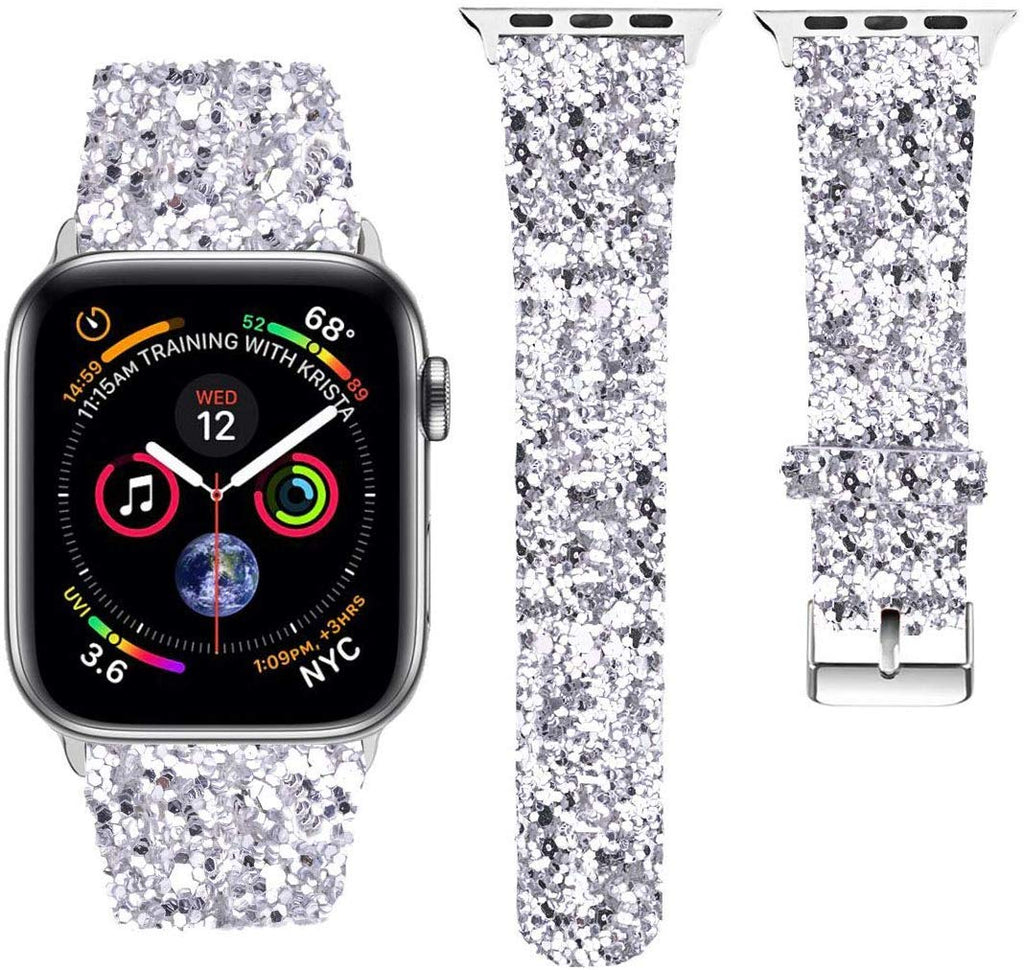 Sparkly 3D Glitter Leather Strap for iWatch CASE U